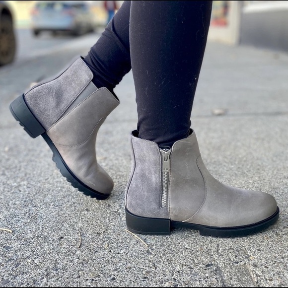 Sorel Emilie II zip waterproof boots quarry/black NWT 8M - Picture 9 of 9